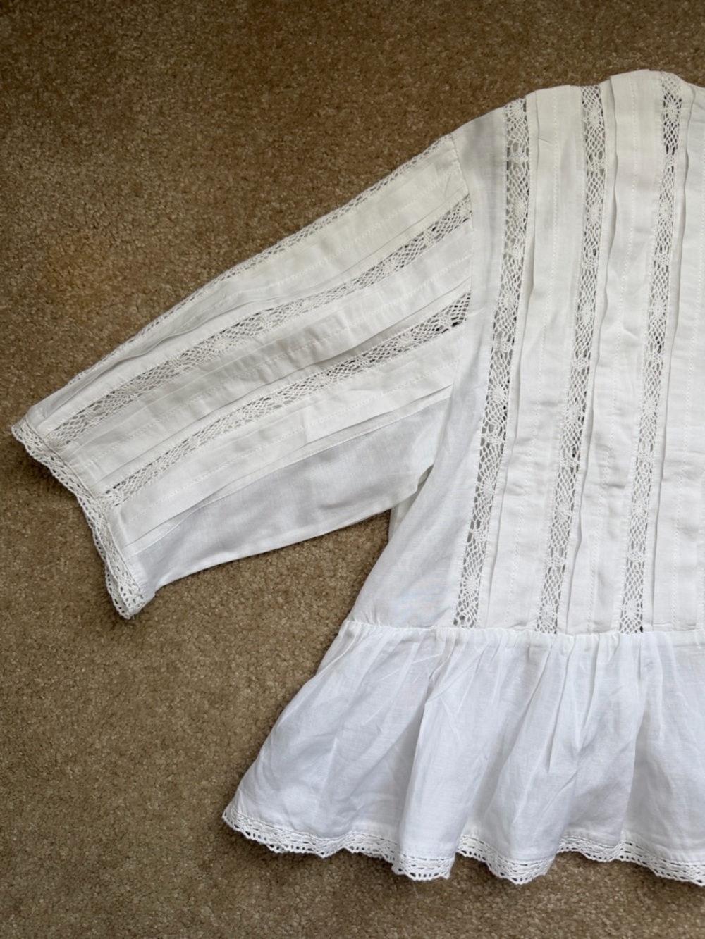 Madewell Bobbi Lace Trim Peplum Top Size L - Picture 9 of 11